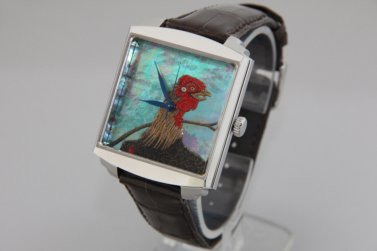 Urushi maki-e watches [JOGA]Jakuchu’s Heavenly Bamboo and a Rooster