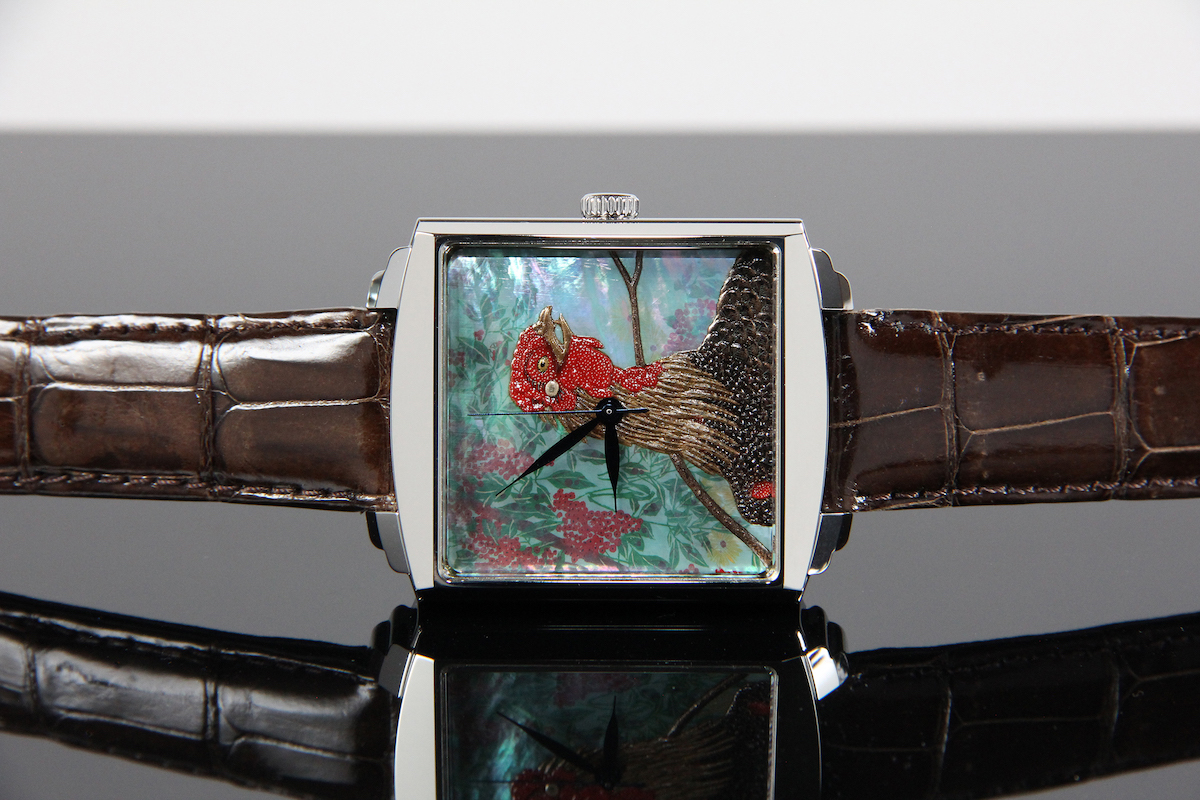 Urushi maki-e watches [JOGA]Jakuchu’s Heavenly Bamboo and a Rooster