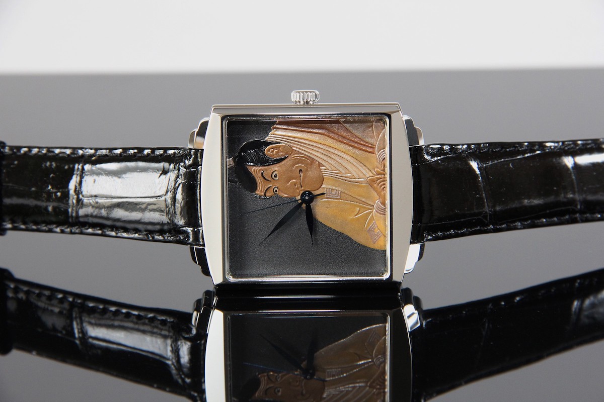Urushi maki-e watches [Joga] Sharaku's The Actor Ichikawa Ebizo in the Role of Takemura Sadanoshin -Taka maki-e-