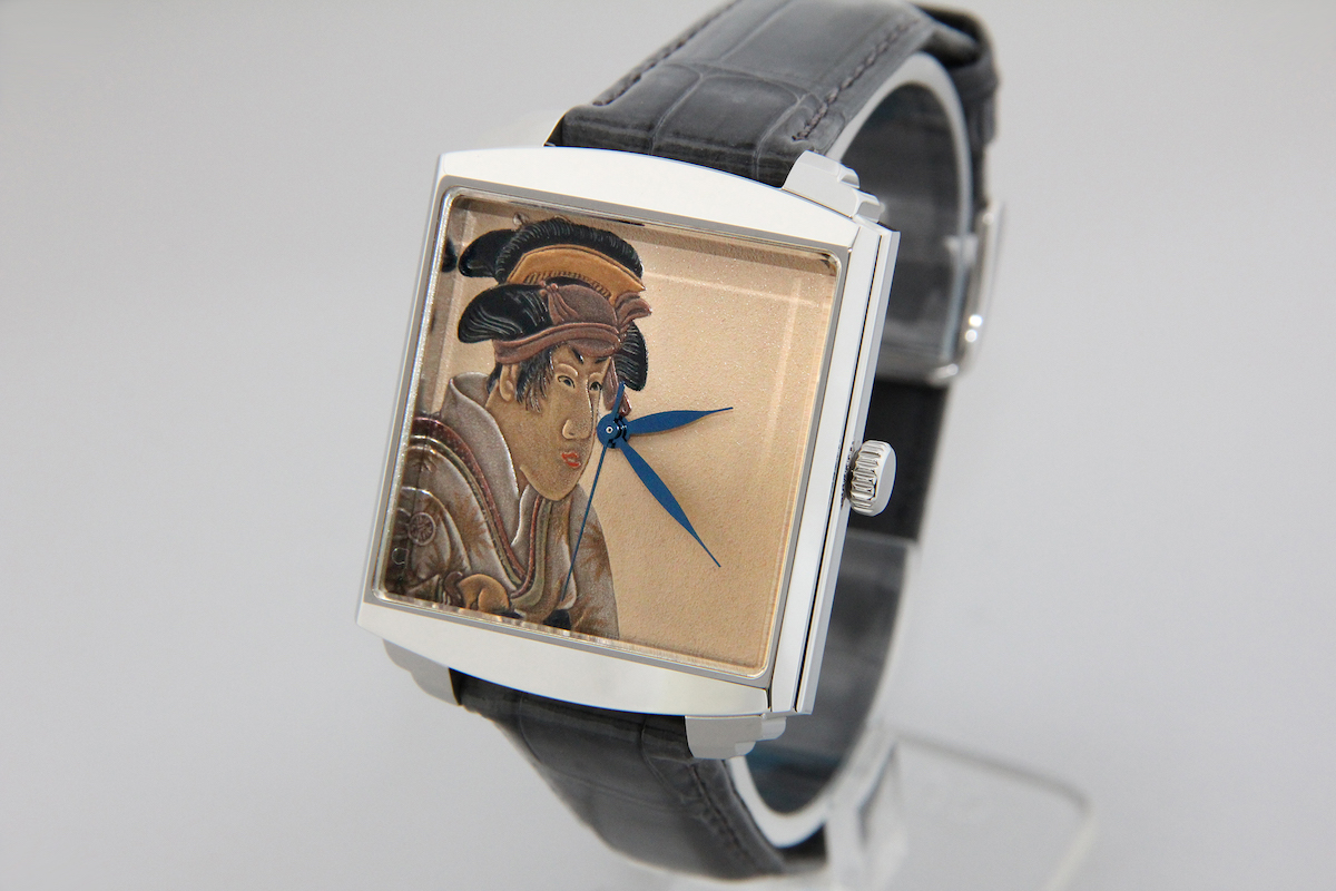 Urushi maki-e watches [Joga] Sharaku's Segawa Kikunojo ? as Tanabe Bunzo's Wife,Oshizu -Taka maki-e-