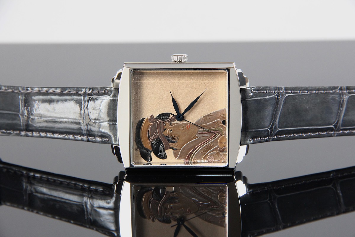 Urushi maki-e watches [Joga] Sharaku's Segawa Kikunojo ? as Tanabe Bunzo's Wife,Oshizu -Taka maki-e-