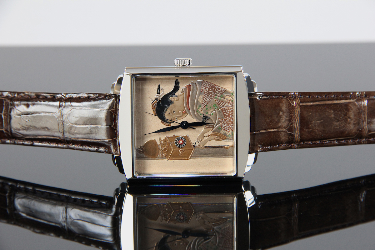 Urushi maki-e watches [Joga] Nishikawa Sukenobu's Clock and beauty -Taka maki-e-